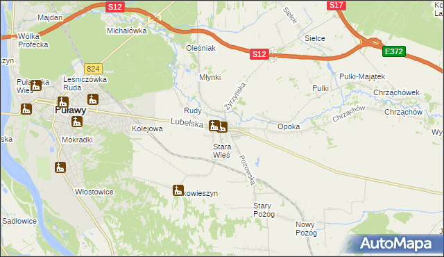 mapa Końskowola, Końskowola na mapie Targeo