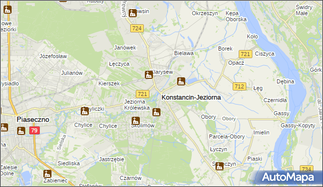 mapa Konstancin-Jeziorna, Konstancin-Jeziorna na mapie Targeo