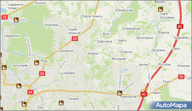 mapa Kopanka gmina Nowosolna, Kopanka gmina Nowosolna na mapie Targeo