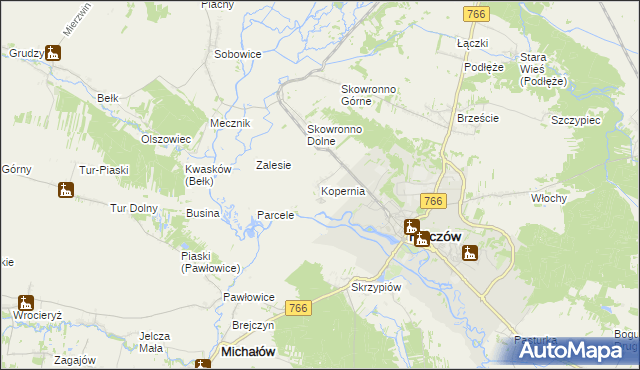 mapa Kopernia, Kopernia na mapie Targeo