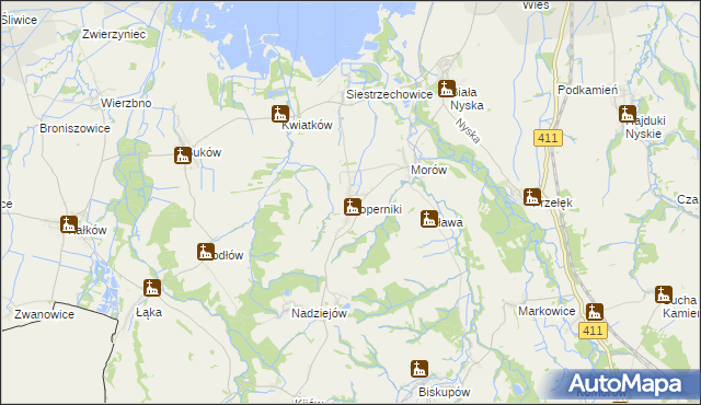 mapa Koperniki, Koperniki na mapie Targeo
