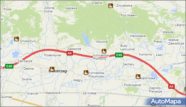 mapa Korniaktów Północny, Korniaktów Północny na mapie Targeo