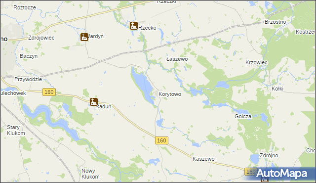 mapa Korytowo gmina Choszczno, Korytowo gmina Choszczno na mapie Targeo