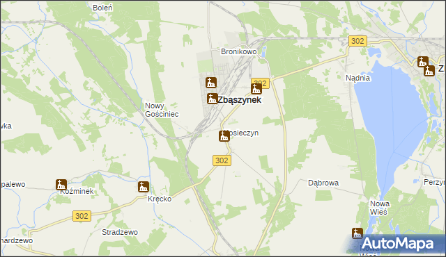 mapa Kosieczyn, Kosieczyn na mapie Targeo