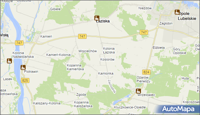 mapa Kosiorów gmina Łaziska, Kosiorów gmina Łaziska na mapie Targeo