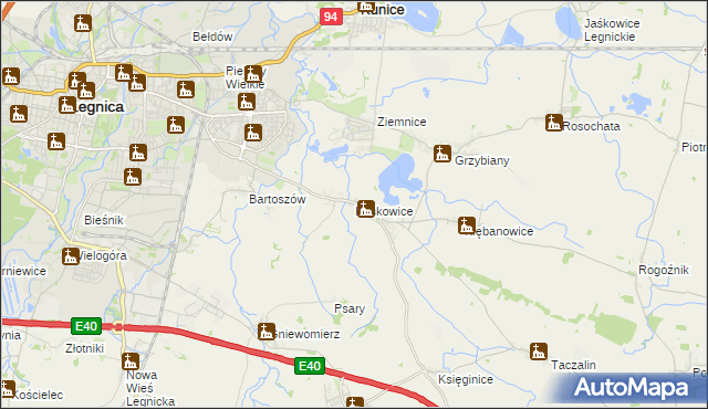 mapa Koskowice, Koskowice na mapie Targeo