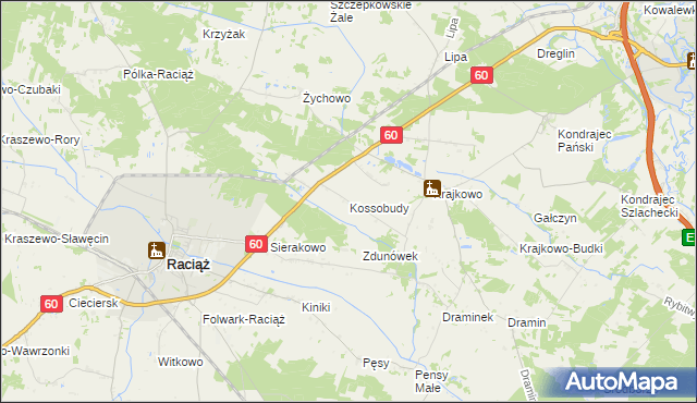 mapa Kossobudy, Kossobudy na mapie Targeo