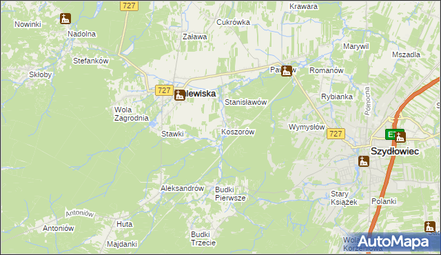 mapa Koszorów, Koszorów na mapie Targeo