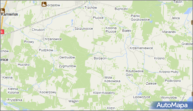 mapa Kotków gmina Gorzkowice, Kotków gmina Gorzkowice na mapie Targeo