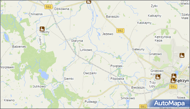 mapa Kotkowo gmina Kętrzyn, Kotkowo gmina Kętrzyn na mapie Targeo