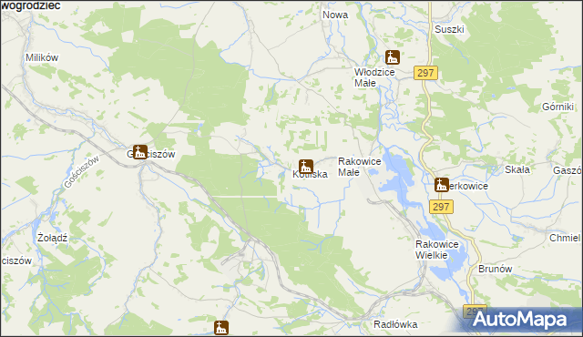 mapa Kotliska gmina Lwówek Śląski, Kotliska gmina Lwówek Śląski na mapie Targeo