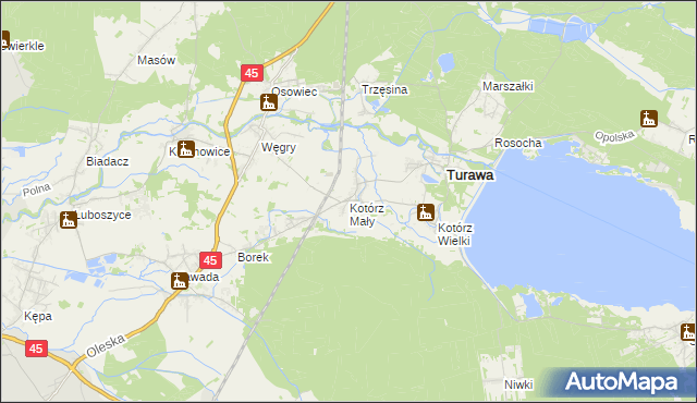 mapa Kotórz Mały, Kotórz Mały na mapie Targeo