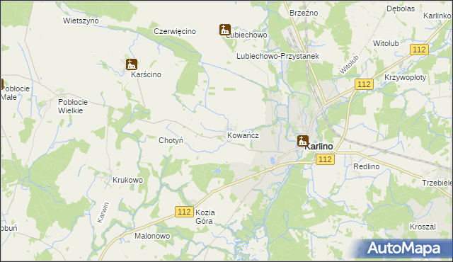 mapa Kowańcz, Kowańcz na mapie Targeo