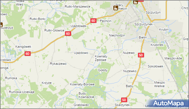 mapa Kownaty Żędowe, Kownaty Żędowe na mapie Targeo