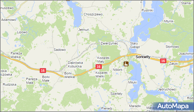 mapa Kozarek Mały, Kozarek Mały na mapie Targeo