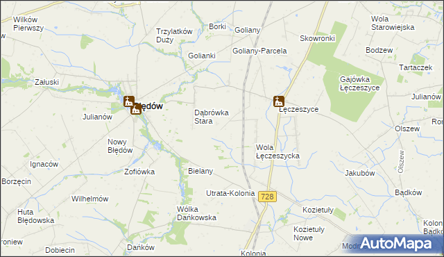 mapa Koziel gmina Belsk Duży, Koziel gmina Belsk Duży na mapie Targeo