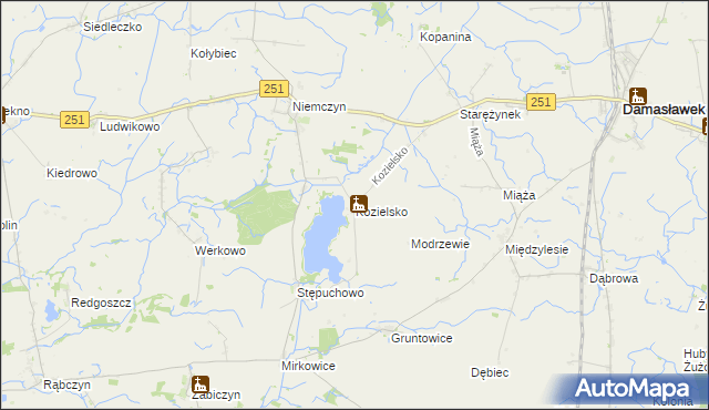 mapa Kozielsko, Kozielsko na mapie Targeo