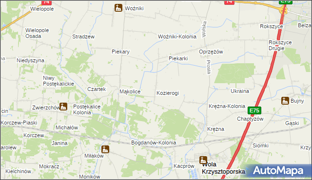 mapa Kozierogi, Kozierogi na mapie Targeo