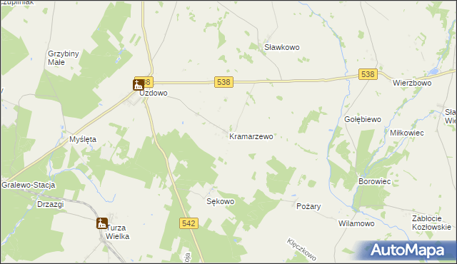 mapa Kramarzewo gmina Działdowo, Kramarzewo gmina Działdowo na mapie Targeo