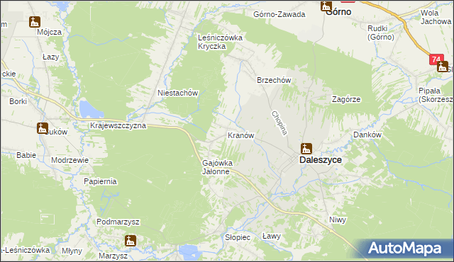 mapa Kranów, Kranów na mapie Targeo