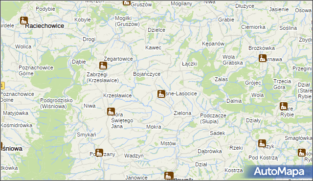 mapa Krasne-Lasocice, Krasne-Lasocice na mapie Targeo