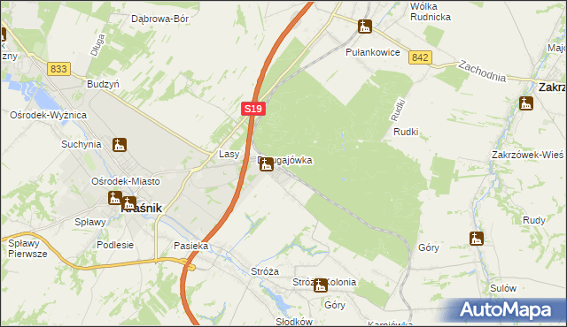 mapa Kraśnik powiat kraśnicki, Kraśnik powiat kraśnicki na mapie Targeo