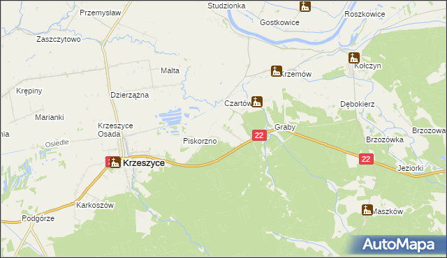 mapa Krasnołęg, Krasnołęg na mapie Targeo