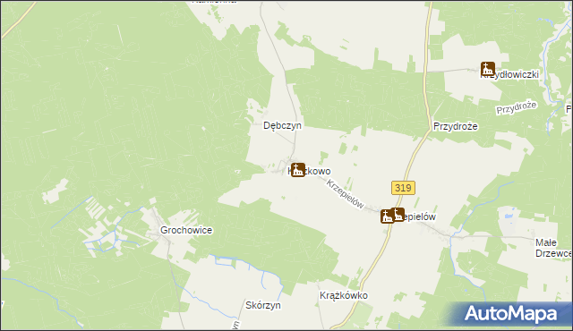 mapa Krążkowo gmina Sława, Krążkowo gmina Sława na mapie Targeo
