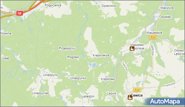 mapa Krępkowice, Krępkowice na mapie Targeo