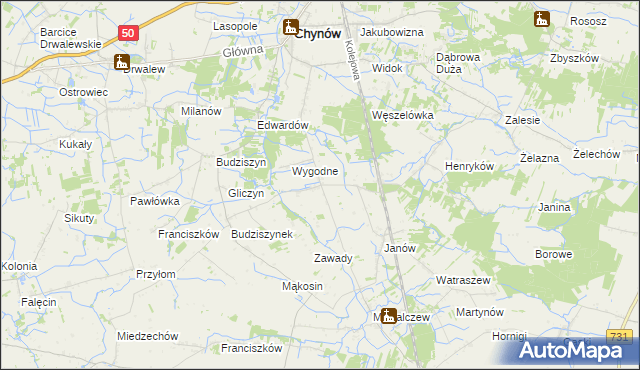 mapa Krężel gmina Chynów, Krężel gmina Chynów na mapie Targeo