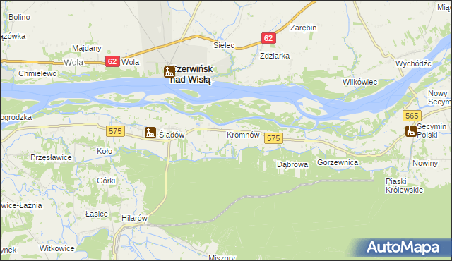 mapa Kromnów gmina Brochów, Kromnów gmina Brochów na mapie Targeo