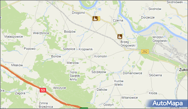 mapa Kromolin, Kromolin na mapie Targeo