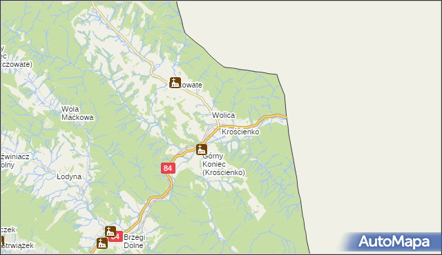 mapa Krościenko, Krościenko na mapie Targeo