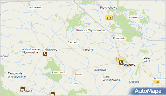 mapa Krosinek, Krosinek na mapie Targeo