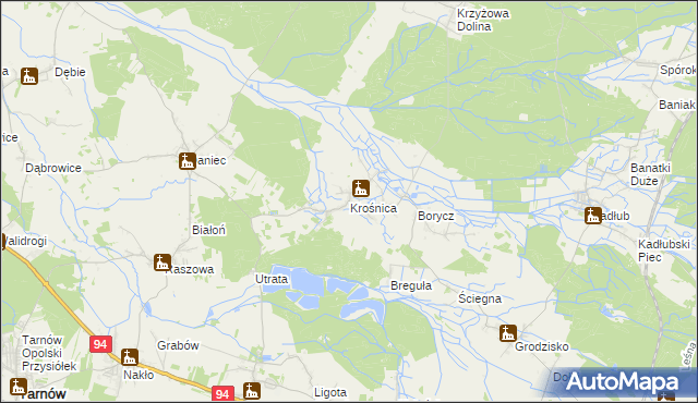 mapa Krośnica gmina Izbicko, Krośnica gmina Izbicko na mapie Targeo