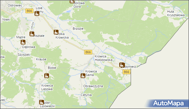 mapa Krowica Hołodowska, Krowica Hołodowska na mapie Targeo