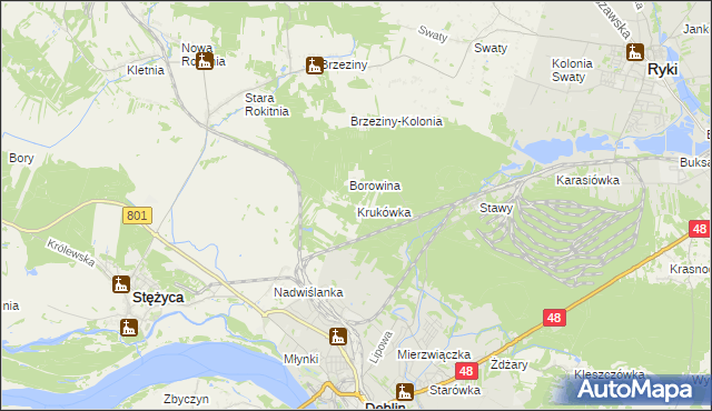 mapa Krukówka gmina Stężyca, Krukówka gmina Stężyca na mapie Targeo