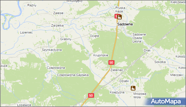 mapa Krupińskie, Krupińskie na mapie Targeo