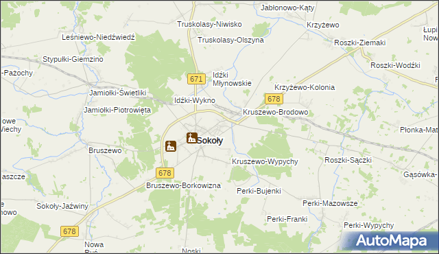 mapa Kruszewo-Głąby, Kruszewo-Głąby na mapie Targeo