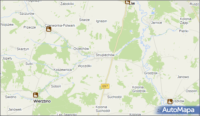 mapa Krypy gmina Wierzbno, Krypy gmina Wierzbno na mapie Targeo