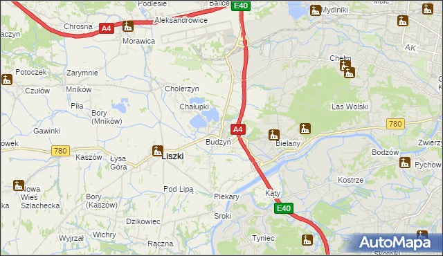 mapa Kryspinów, Kryspinów na mapie Targeo