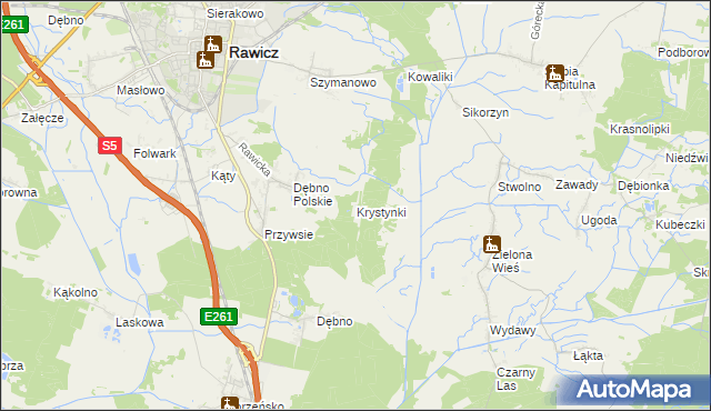 mapa Krystynki, Krystynki na mapie Targeo