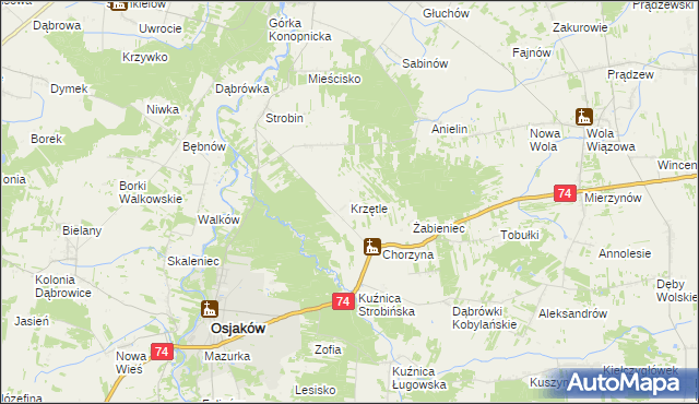 mapa Krzętle, Krzętle na mapie Targeo