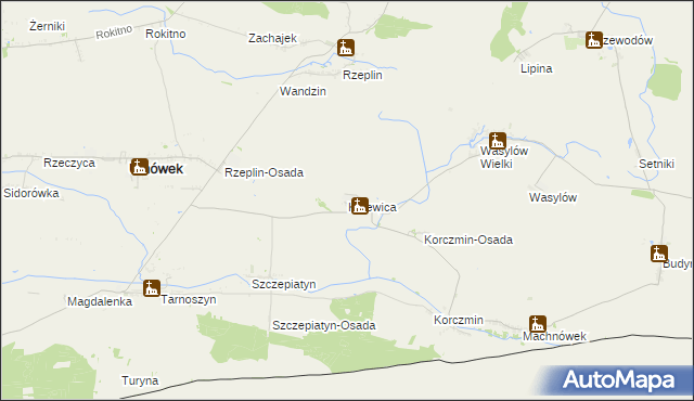 mapa Krzewica gmina Ulhówek, Krzewica gmina Ulhówek na mapie Targeo