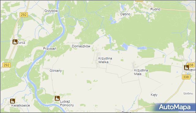 mapa Krzydlina Wielka, Krzydlina Wielka na mapie Targeo