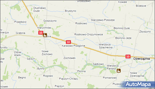 mapa Krzywanice gmina Staroźreby, Krzywanice gmina Staroźreby na mapie Targeo