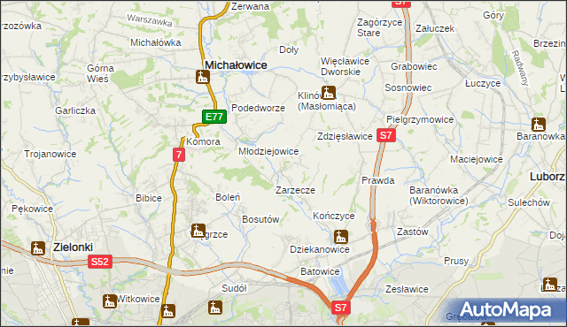 mapa Książniczki, Książniczki na mapie Targeo