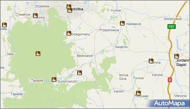 mapa Księginice Małe, Księginice Małe na mapie Targeo