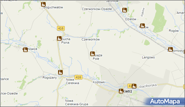mapa Księże Pole, Księże Pole na mapie Targeo