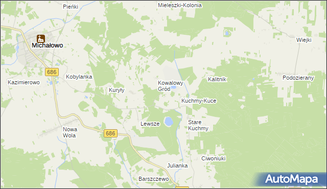 mapa Kuchmy-Pietruki, Kuchmy-Pietruki na mapie Targeo